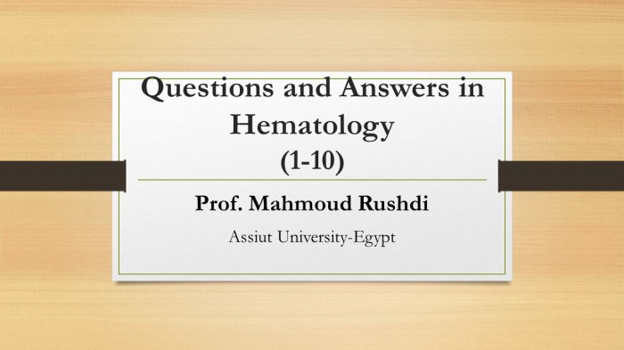 Hematology final exam questions pdf